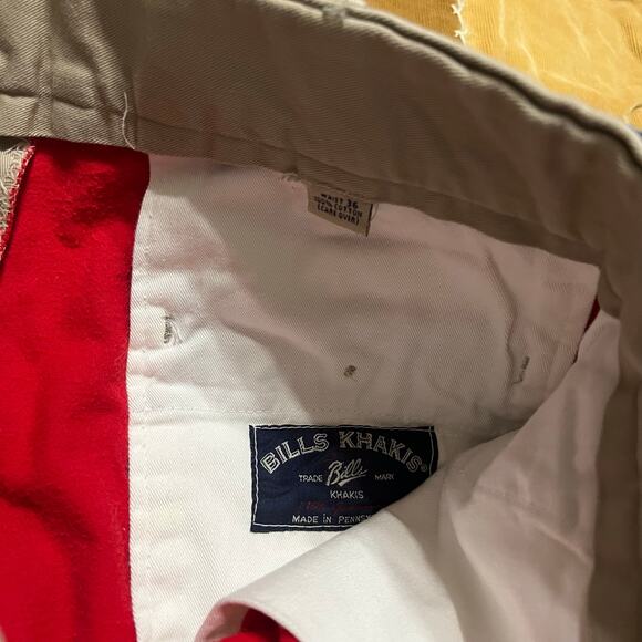 Vintage Bills Khakis Red Blanket Lined Beige Dress Pants 36Wx29L - Picture 4 of 7